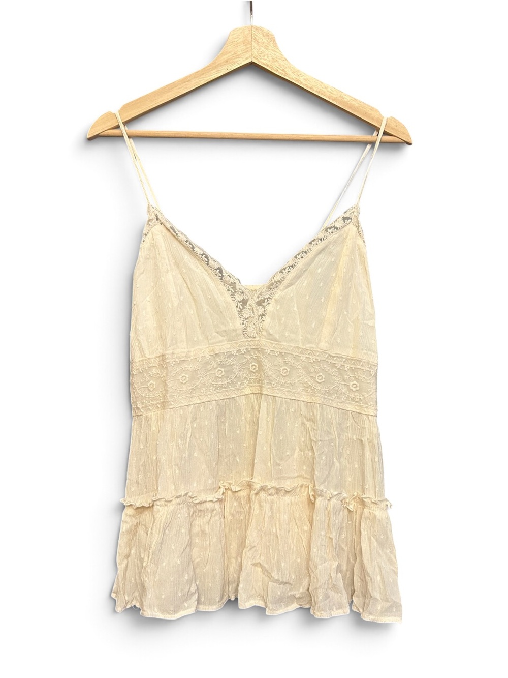 NWT AE AMERICAN EAGLE Vintage Inspired Lace Trim Babydoll Cami Tank